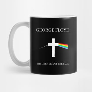 George Floyd Tribute in Style of a Classic Rock Album Cover, Cross Rainbow Mug